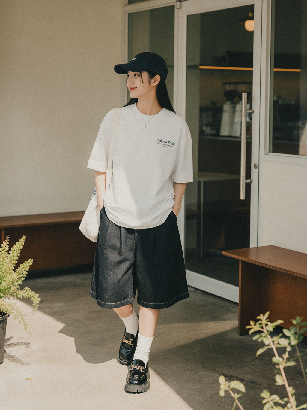 Coffee & Books Oversized Tee